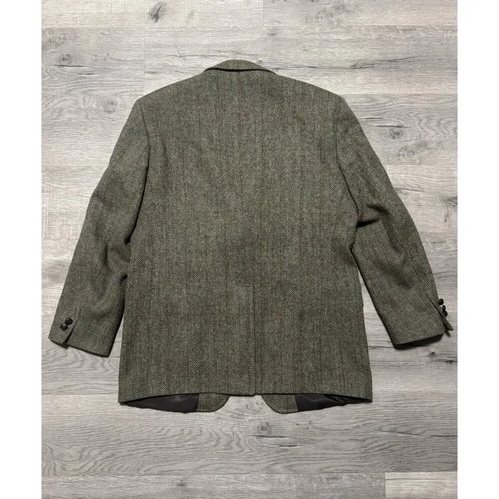 RARE J Press Presidential Harris Tweed Wool Blazer Sports Coat 42R Green